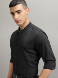 Highlander Men Black Solid Regular Fit Casual Shirt - Black - Image 1