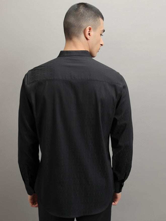 Highlander Men Black Solid Regular Fit Casual Shirt - Black - Image 3