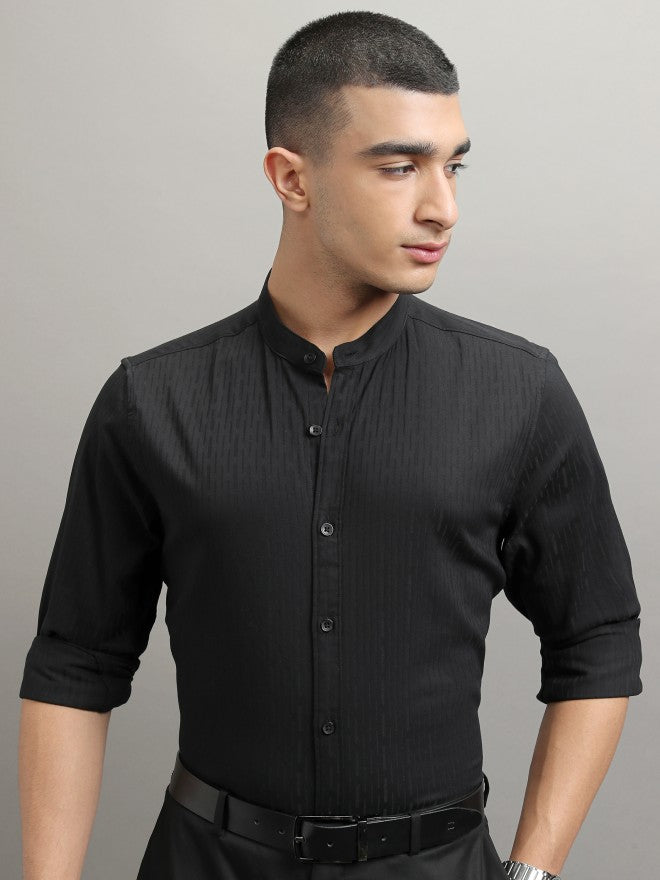 Highlander Men Black Solid Regular Fit Casual Shirt - Black - Image 4