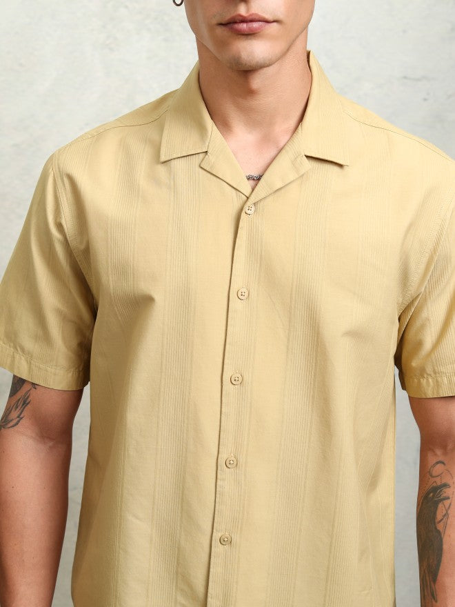 Highlander Men Mustard Solid Relaxed Fit Casual Shirt - Mustard - Image 5