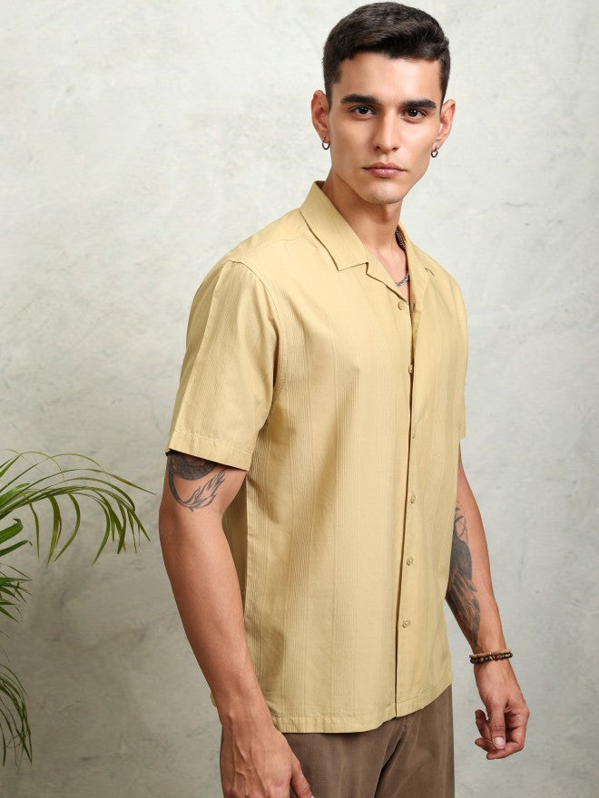 Highlander Men Mustard Solid Relaxed Fit Casual Shirt - Mustard - Image 6