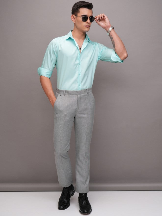 Highlander Men Green Solid Slim Fit Casual Shirt - Green - Image 2