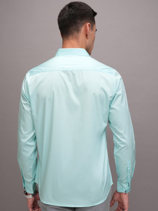 Highlander Men Green Solid Slim Fit Casual Shirt - Green - Image 3