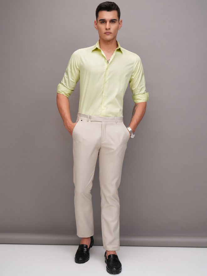 Highlander Men Lime Green Solid Slim Fit Casual Shirt - Green - Image 2