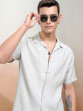 Highlander Men Grey Textured Relaxed Fit Casual Shirt - Grey - Image 1