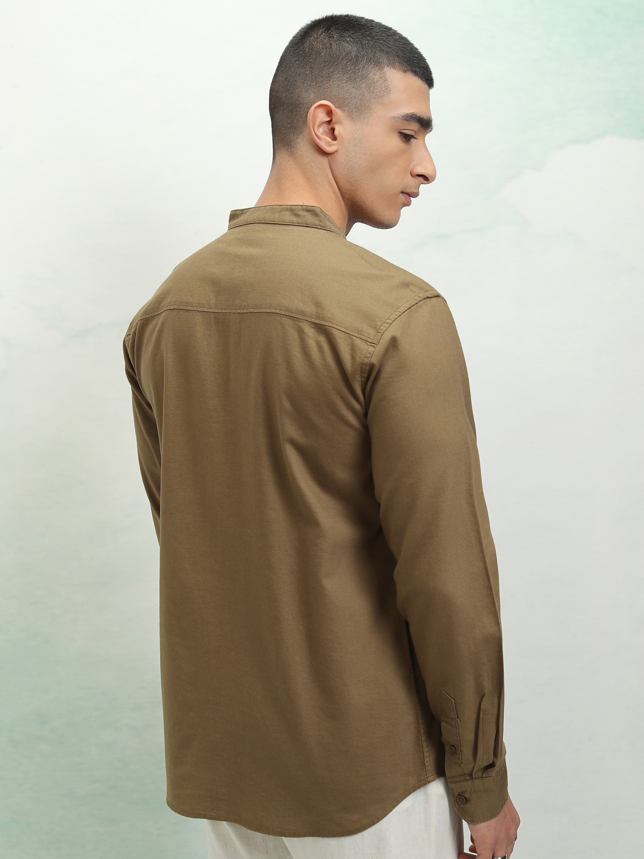Highlander Men Khaki Solid Regular Fit Casual Shirt - Khaki - Image 3