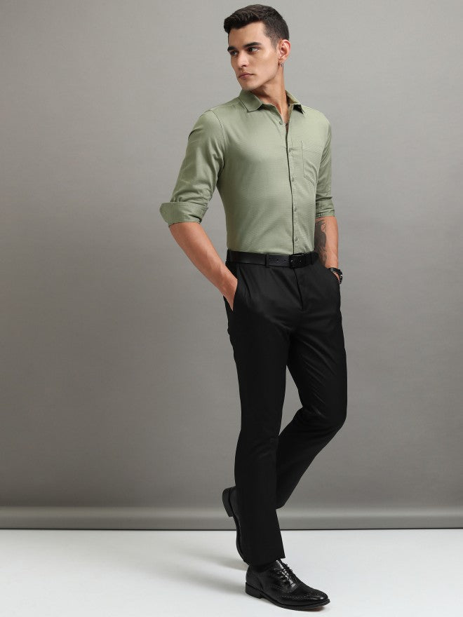 Highlander Men Olive Solid Regular Fit Casual Shirt - Olive - Image 2