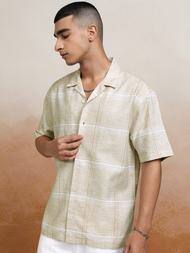 Highlander Men White Checked Relaxed Fit Casual Shirts - White - Image 4