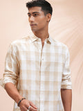 Highlander Men White Checked Relaxed Fit Casual Shirt - White - Image 1