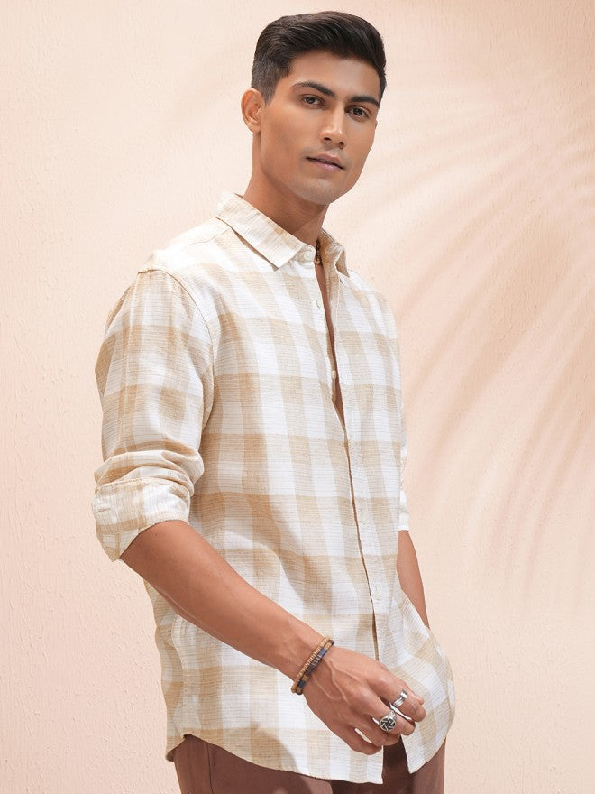 Highlander Men White Checked Relaxed Fit Casual Shirt - White - Image 6