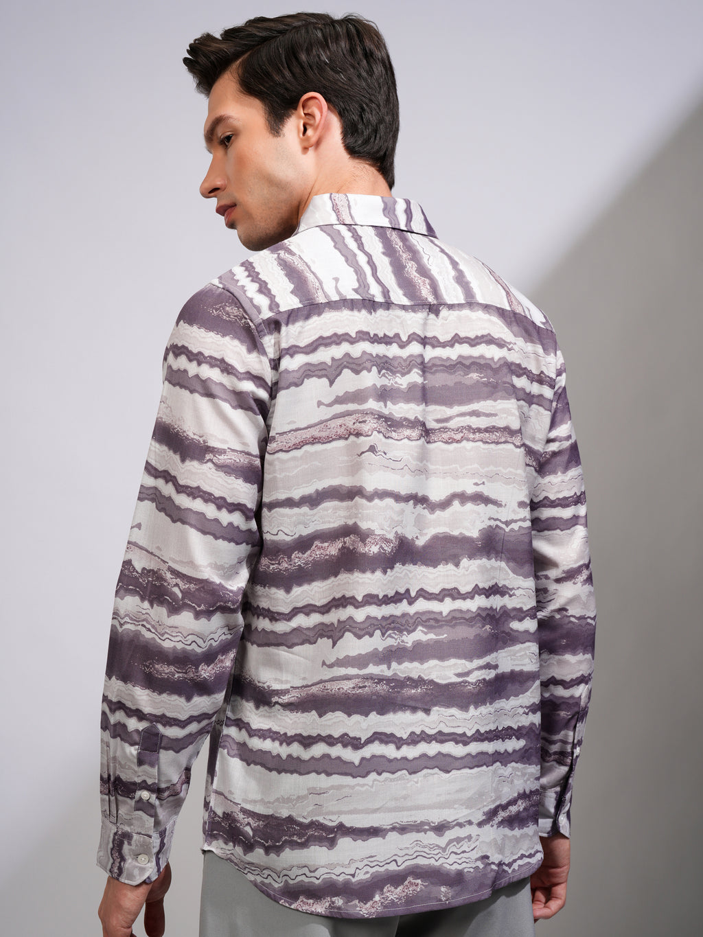 Highlander Men Grey Printed Regular Fit Casual Shirt - Grey - Image 3