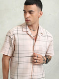 Highlander Men Pink Checked Relaxed Fit Casual Shirt - Pink - Image 1