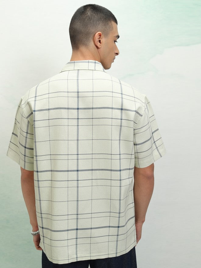 Highlander Men Green Checked Relaxed Fit Casual Shirt - Green - Image 3