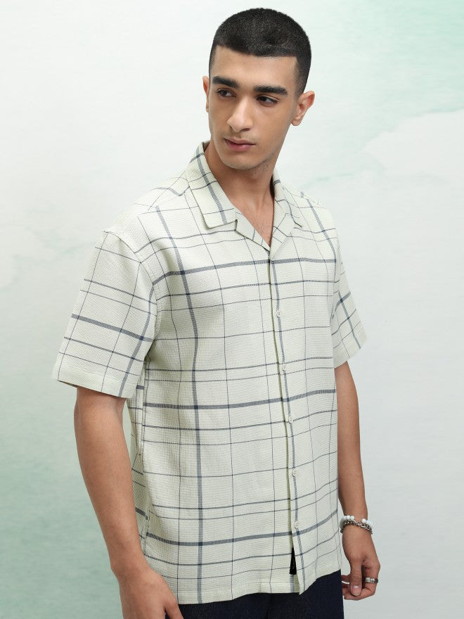 Highlander Men Green Checked Relaxed Fit Casual Shirt - Green - Image 6