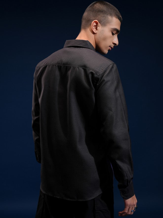 Highlander Men Black Printed Regular Fit Casual Shirt - Black - Image 3