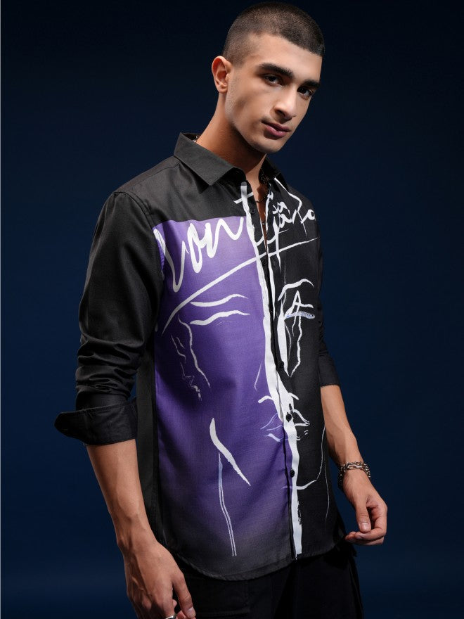 Highlander Men Black Printed Regular Fit Casual Shirt - Black - Image 6