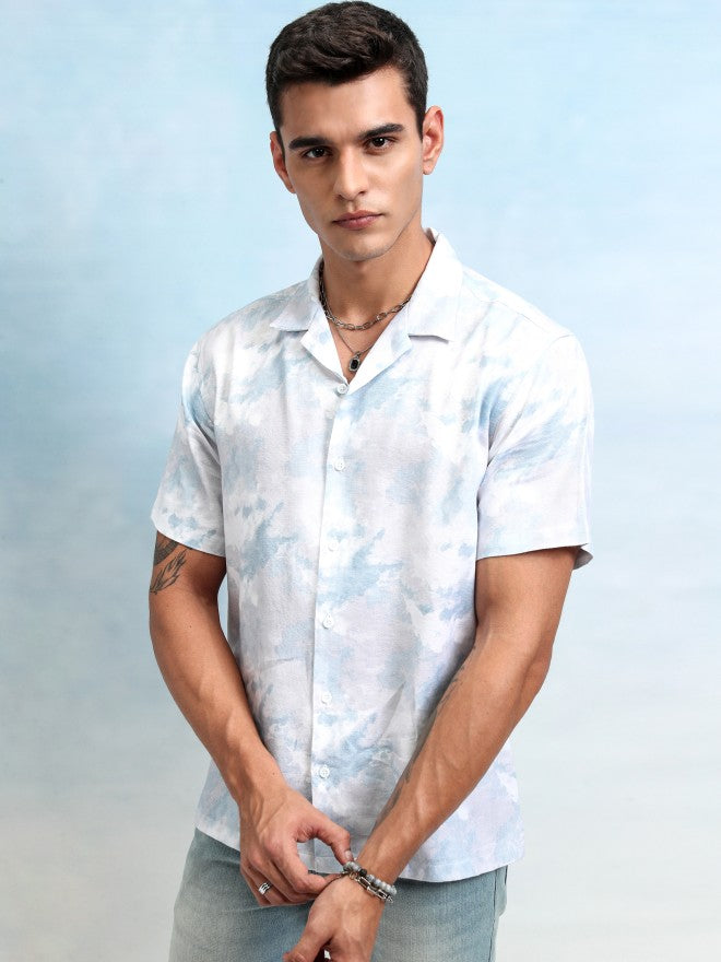 Highlander Men Blue Printed Relaxed Fit Casual Shirt - Blue - Image 4