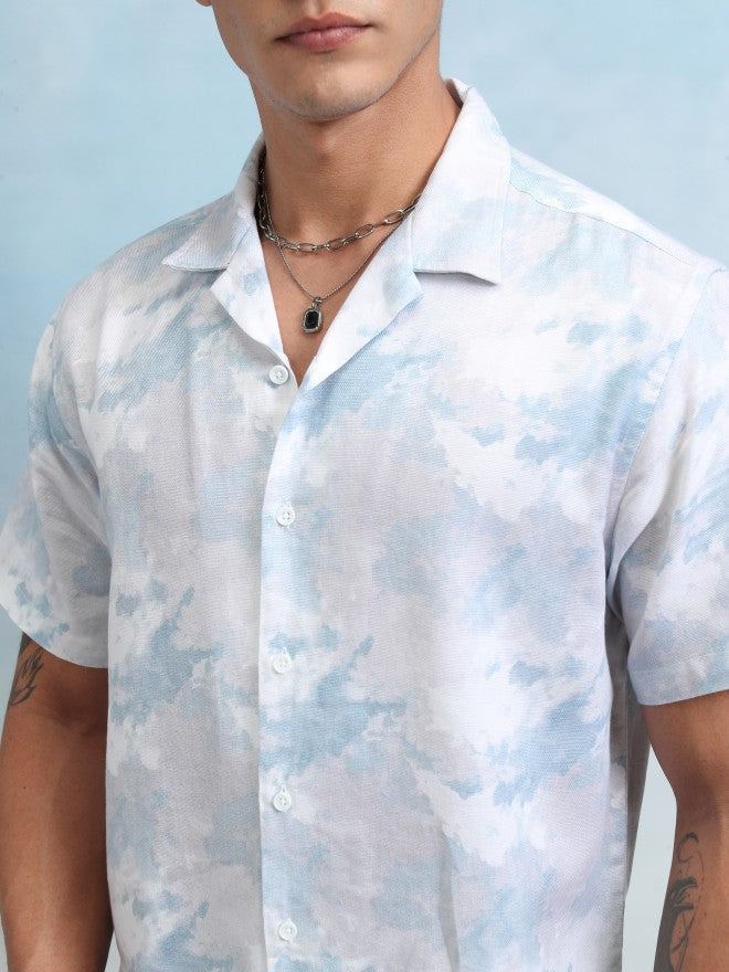 Highlander Men Blue Printed Relaxed Fit Casual Shirt - Blue - Image 5