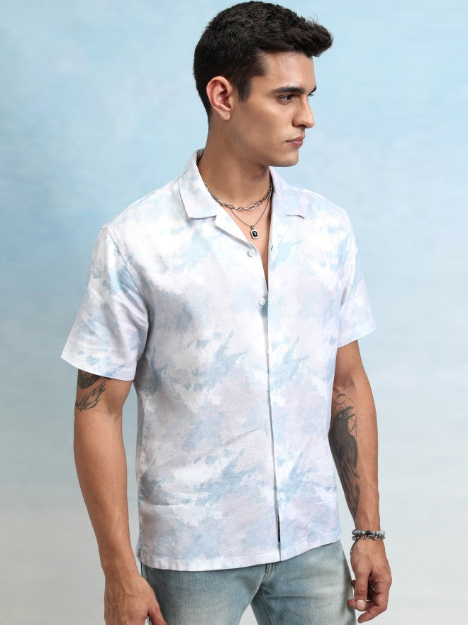 Highlander Men Blue Printed Relaxed Fit Casual Shirt - Blue - Image 6