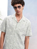 Highlander Men Green Printed Relaxed Fit Casual Shirt - Green - Image 1