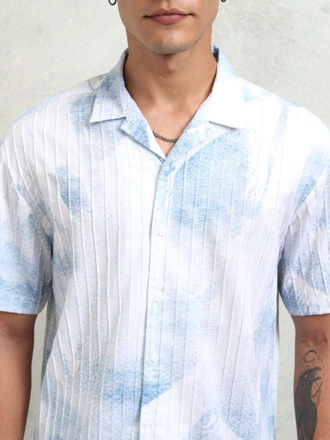 Highlander Men Blue Printed Relaxed Fit Casual Shirt - Blue - Image 5