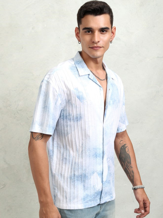 Highlander Men Blue Printed Relaxed Fit Casual Shirt - Blue - Image 6