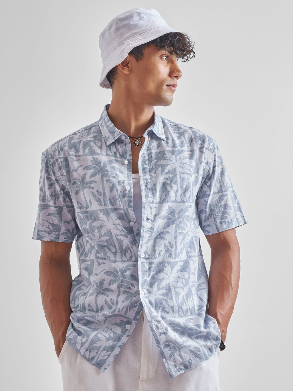 Highlander Men Blue Printed Relaxed Fit Casual Shirt - Blue - Image 1