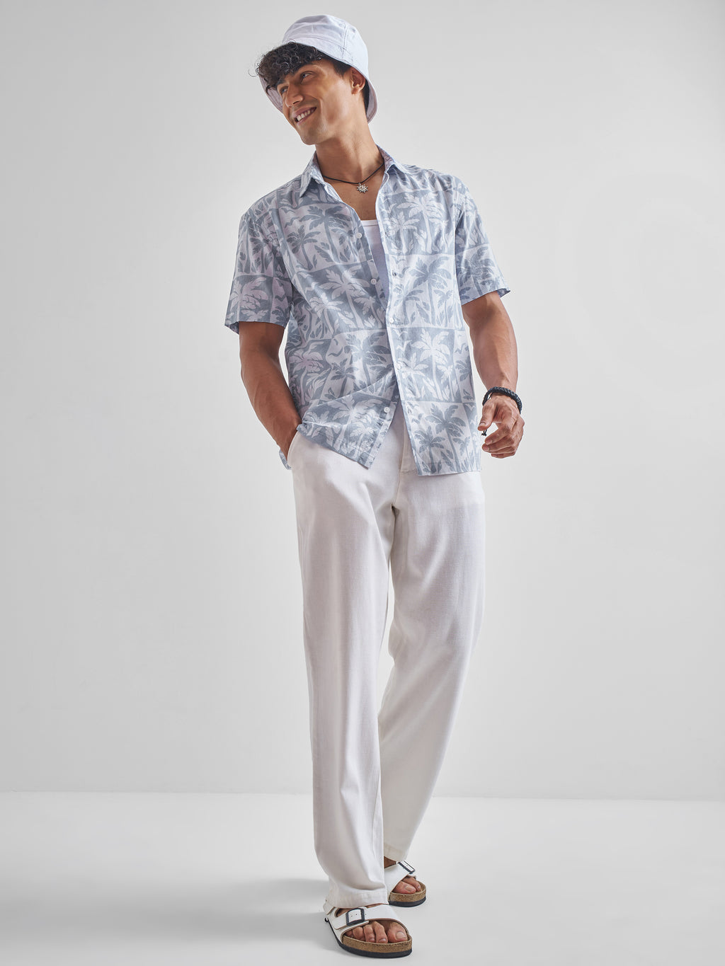 Highlander Men Blue Printed Relaxed Fit Casual Shirt - Blue - Image 2