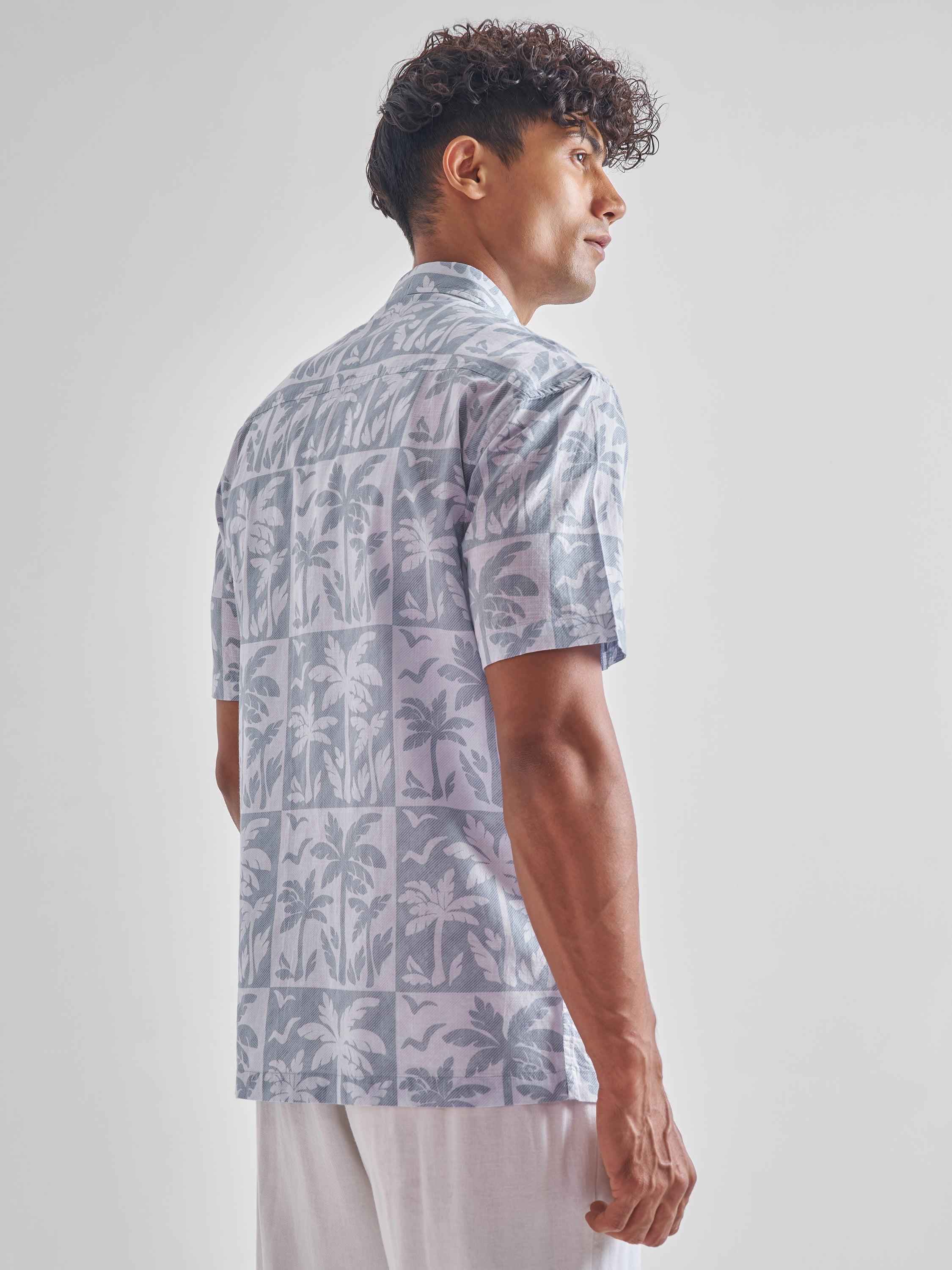 Highlander Men Blue Printed Relaxed Fit Casual Shirt - Blue - Image 3