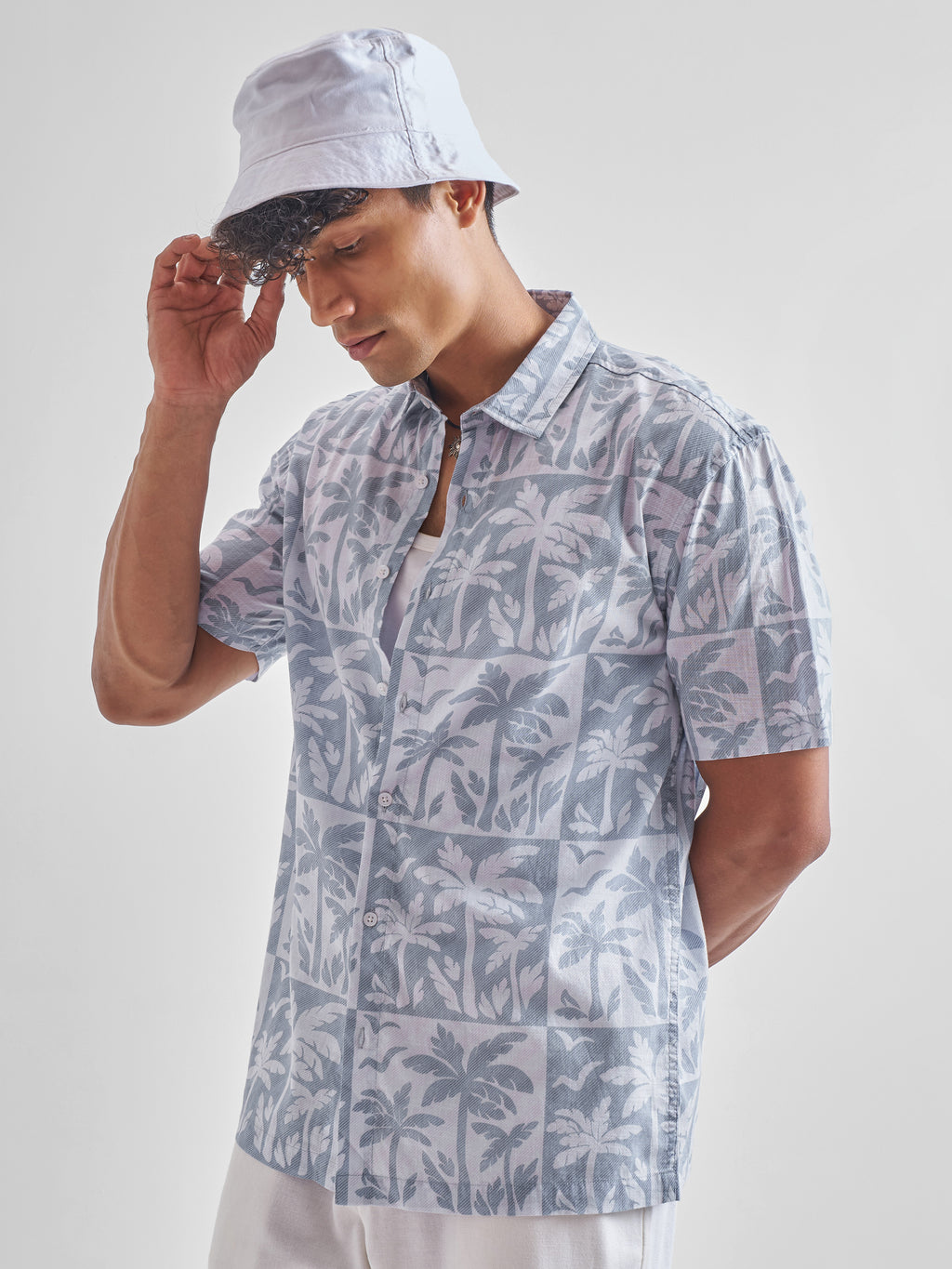 Highlander Men Blue Printed Relaxed Fit Casual Shirt - Blue - Image 4
