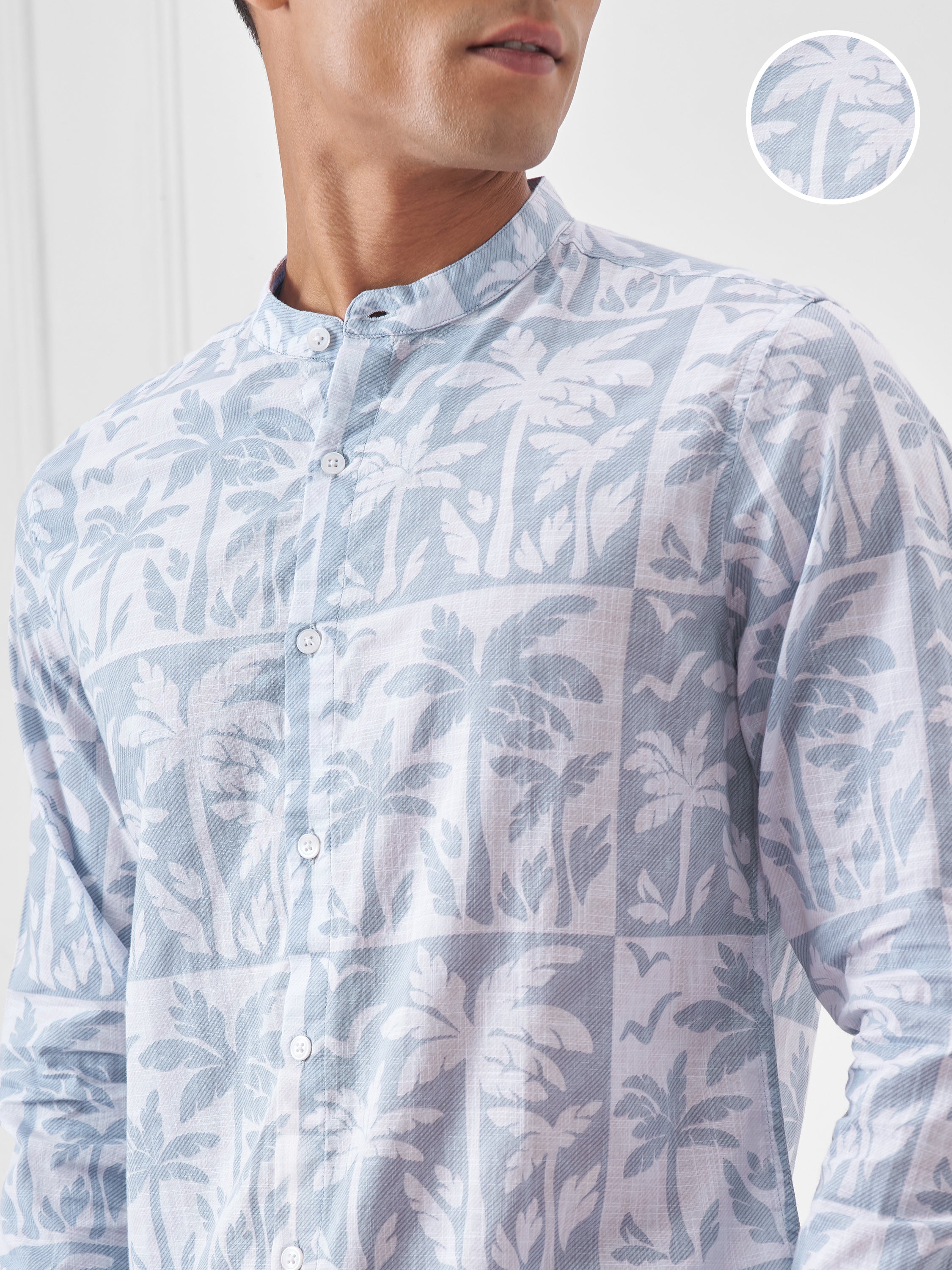 Highlander Men Blue Printed Regular Fit Casual Shirt - Blue - Image 5