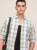 Highlander Men Beige Checked Regular Fit Casual Shirt - Beige - Image 1