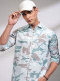 Highlander Men Blue Printed Slim Fit Casual Shirt - Blue - Image 1