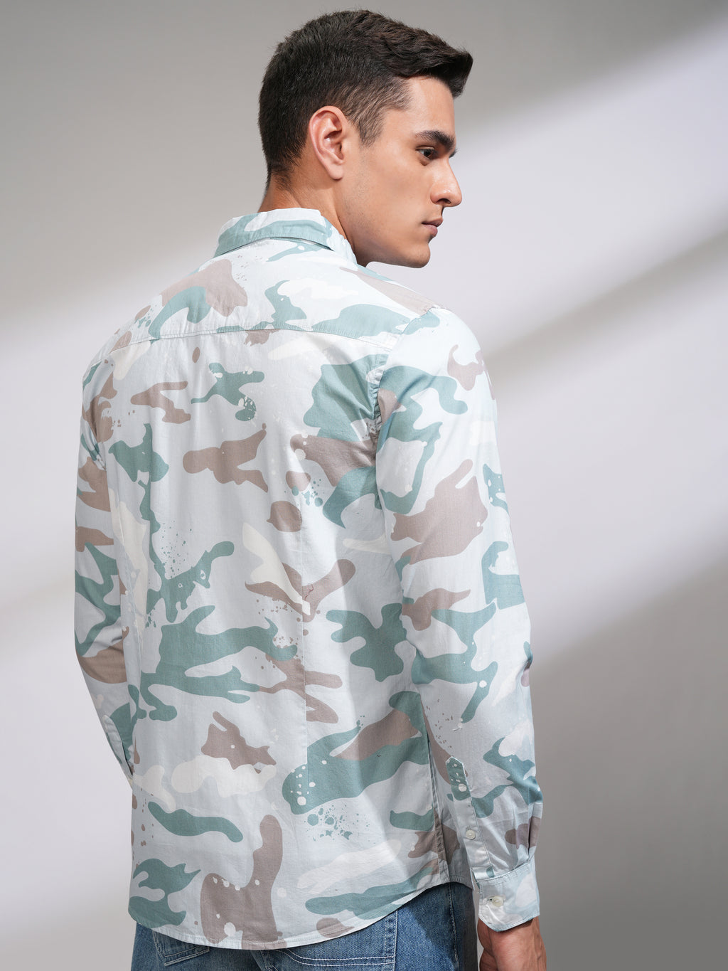 Highlander Men Blue Printed Slim Fit Casual Shirt - Blue - Image 3