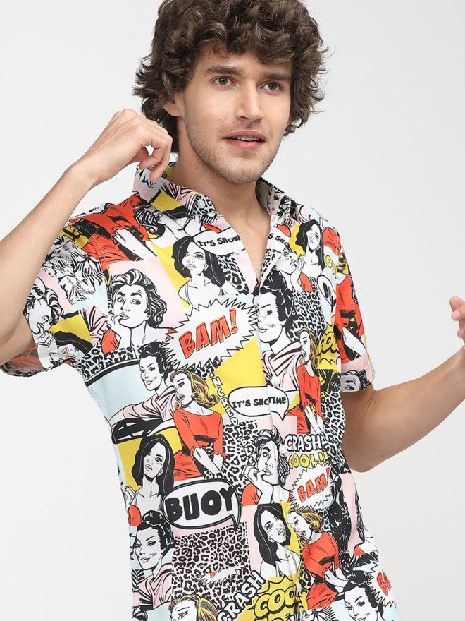 Highlander Men Multi Printed Slim Fit Casual Shirt - Multi - Image 1