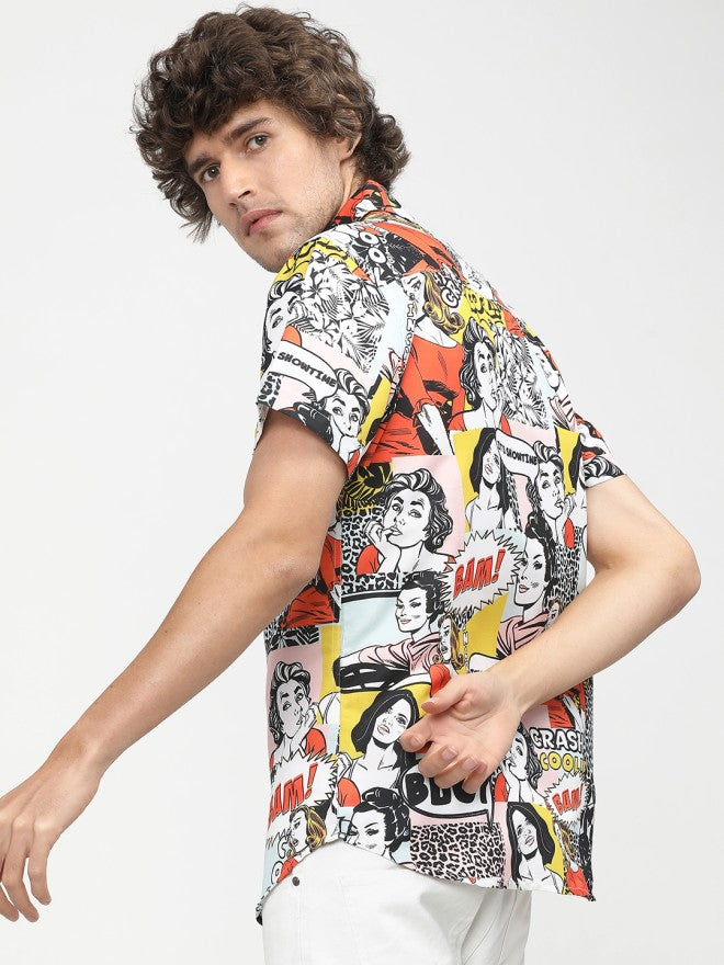 Highlander Men Multi Printed Slim Fit Casual Shirt - Multi - Image 3