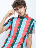 Highlander Men Multi Striped Slim Fit Casual Shirt - Multi - Image 1