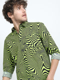 Highlander Men Black Printed Slim Fit Casual Shirt - Black - Image 1