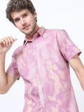 Highlander Men Purple Printed Slim Fit Casual Shirt - Purple - Image 1