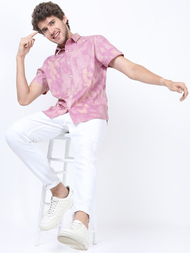 Highlander Men Purple Printed Slim Fit Casual Shirt - Purple - Image 2