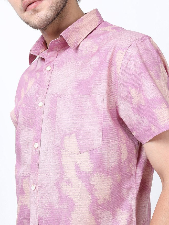 Highlander Men Purple Printed Slim Fit Casual Shirt - Purple - Image 4