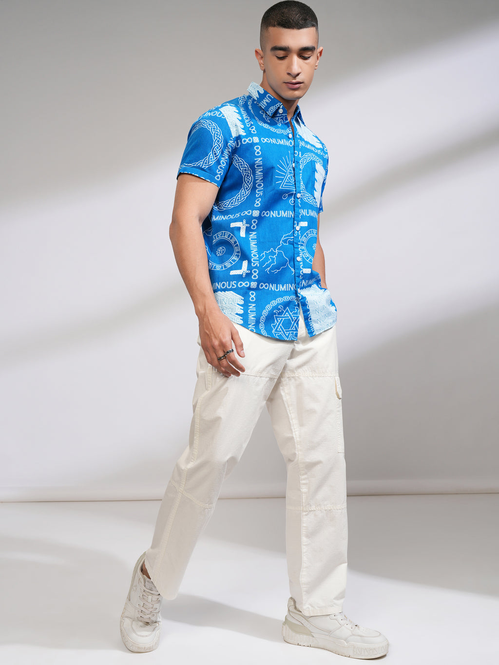 Highlander Men Blue Printed Slim Fit Casual Shirt - Blue - Image 2