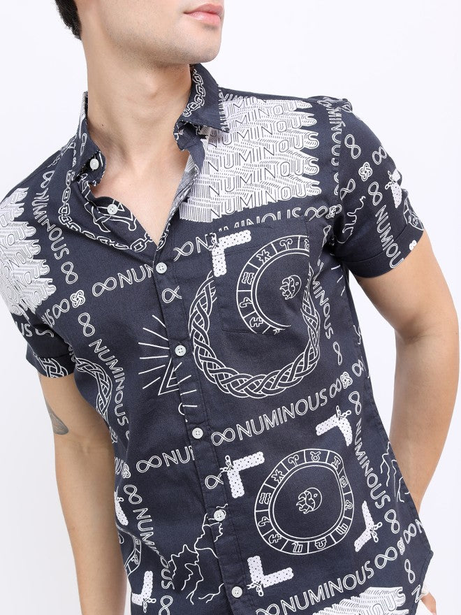 Highlander Men Grey Printed Slim Fit Casual Shirt - Grey - Image 4