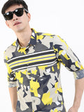 Highlander Men Khaki Printed Slim Fit Casual Shirt - Khaki - Image 1