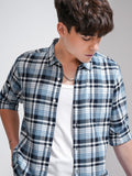 Highlander Men White Checked Regular Fit Casual Shirts - White - Image 1