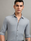 Highlander Men Grey Solid Slim Fit Casual Shirt - Grey - Image 1