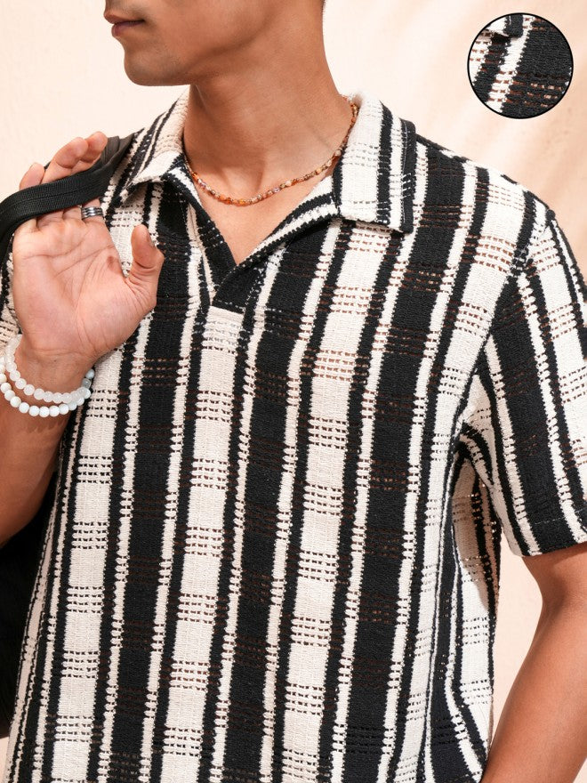 Highlander Men Black Striped Relaxed Fit Casual Shirt - Black - Image 5