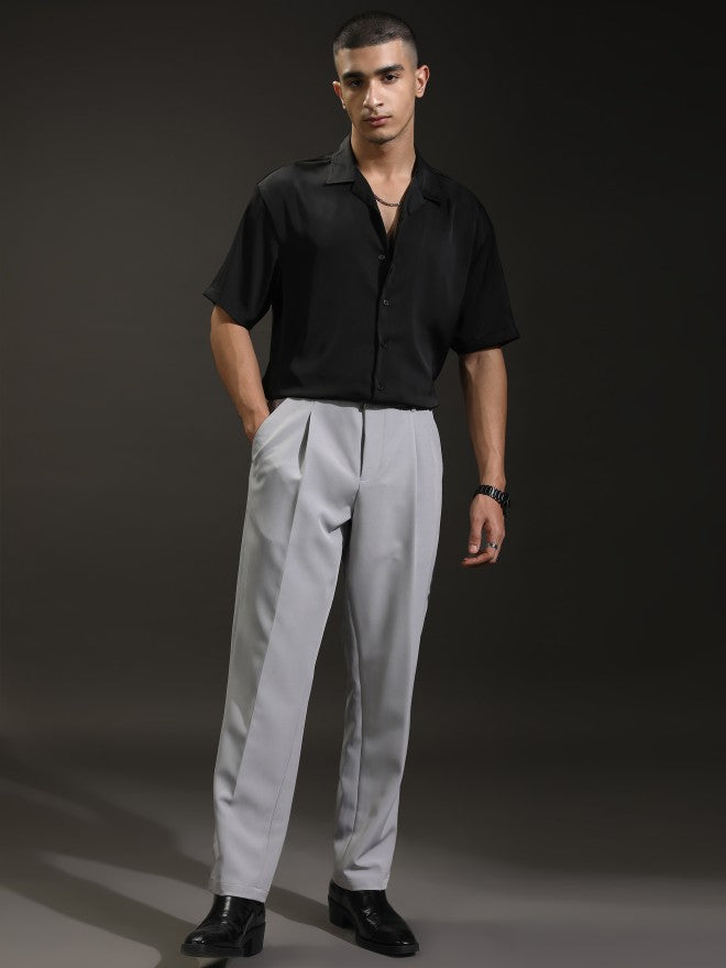 Highlander Men Black Solid Relaxed Fit Casual Shirt - Black - Image 2