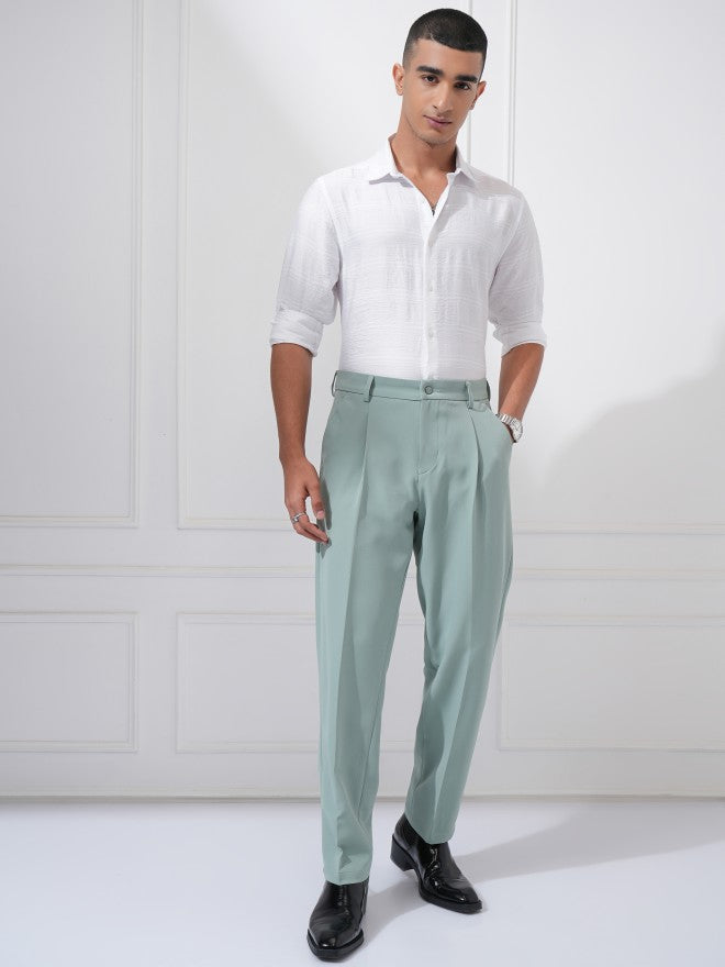 Highlander Men White Textured Slim Fit Casual Shirt - White - Image 2