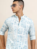 Highlander Men Blue Printed Regular Fit Casual Shirt - Blue - Image 1